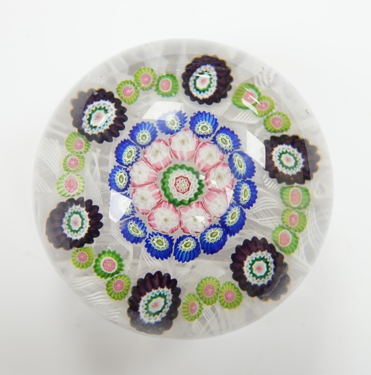 A Clichy millefiori glass paperweight, 6.5cm in diameter